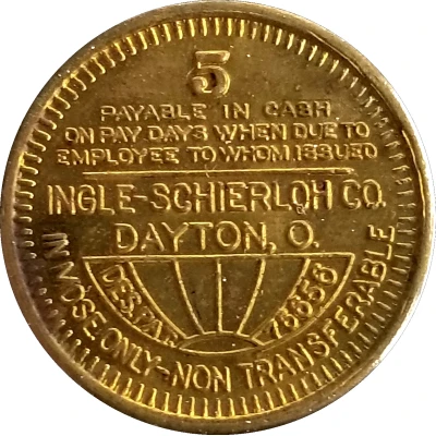 5 Cents - Winding Gulf Coals, Inc. (Winding Gulf, West Virginia) ND back