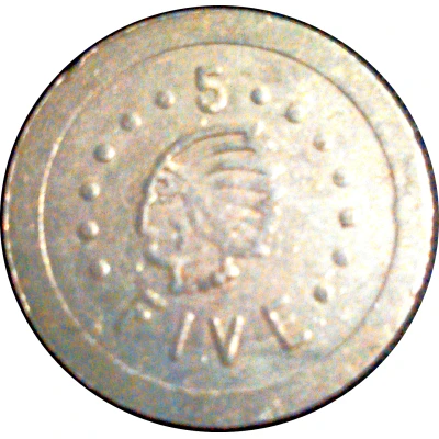 5 Cents - Wooden Nickel Play Coin ND back