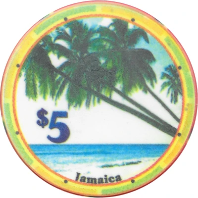 5 Dollar Poker Chip - Coconut Tree Casino ND back