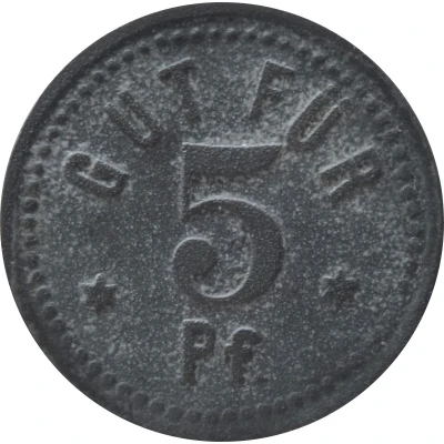 5 Pfennigs - Bremen (Norddeutsche Steinzeugwerke Gebr. Muhle) ND back