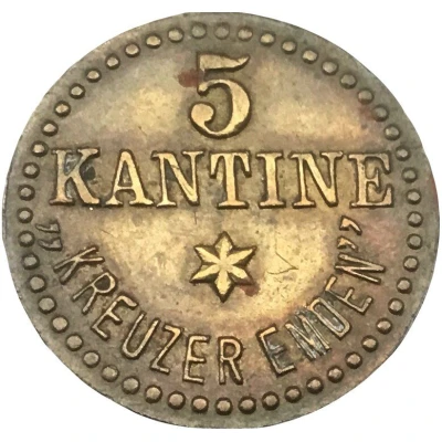 5 Pfennigs Canteen Token (SMS Emden) ND back
