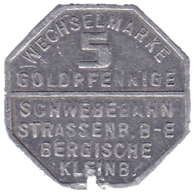 5 Pfennigs - Elberfeld Schwebebahn ND front
