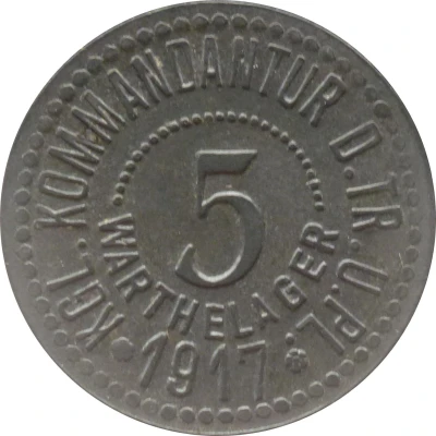 5 Pfennigs - Warthelager KGL. Kommandantur D. Tr. Ü. PL. front