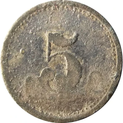 5 Pfennigs (Wert-Marke; Countermarked "D.W.M.") ND back