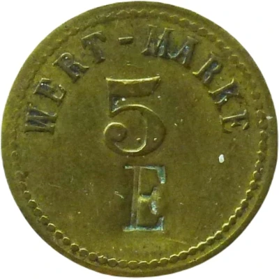 5 Pfennigs (Wert-Marke; Countermarked "E") ND front