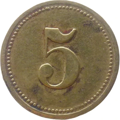 5 Pfennigs (Wert-Marke; Countermarked "RP") ND back