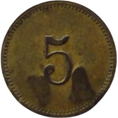 5 Pfennigs (Werth-Marke; Countermarked "AV") ND back