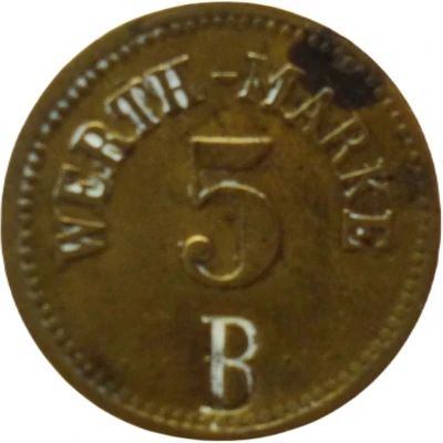 5 Pfennigs (Werth-Marke; Countermarked "B") ND front