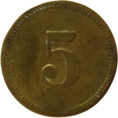 5 Pfennigs (Werth-Marke; Countermarked "B") ND back