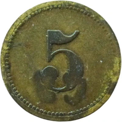 5 Pfennigs (Werth-Marke; Countermarked "CS") ND back
