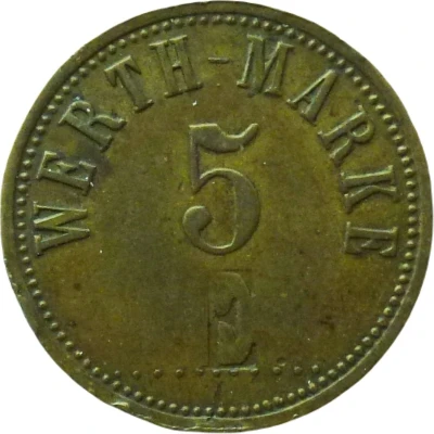 5 Pfennigs (Werth-Marke; Countermarked "E") ND front