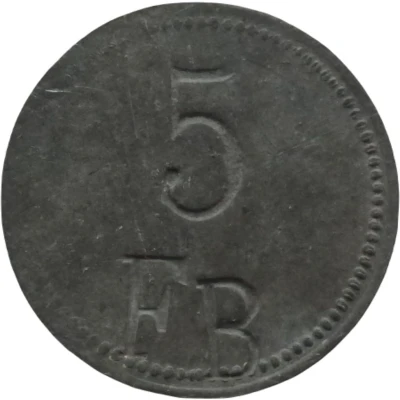 5 Pfennigs (Werth-Marke; Countermarked "FB") ND front