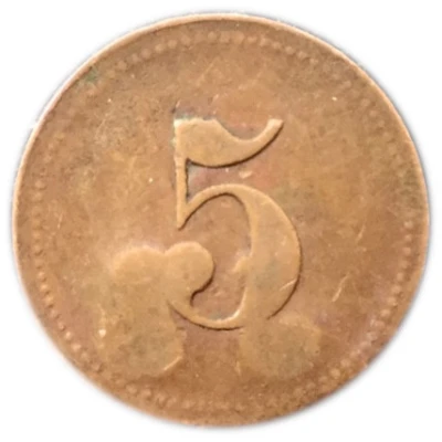 5 Pfennigs (Werth-Marke; Countermarked "J L") ND back