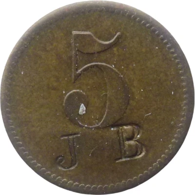 5 Pfennigs (Werth-Marke; Countermarked "JB") ND front
