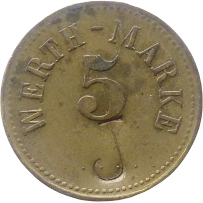 5 Pfennigs (Werth-Marke; Countermarked "J") ND front