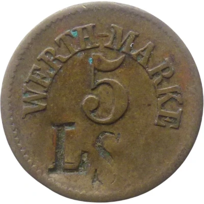 5 Pfennigs (Werth-Marke; Countermarked "LS") ND front