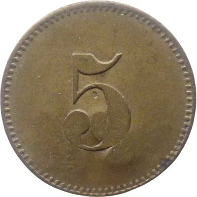 5 Pfennigs (Werth-Marke; Countermarked "PM") ND back