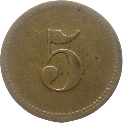 5 Pfennigs (Werth-Marke; Countermarked "SP") ND back