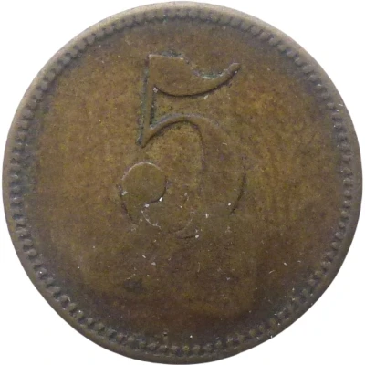 5 Pfennigs (Werth-Marke; Countermarked "St.") ND back