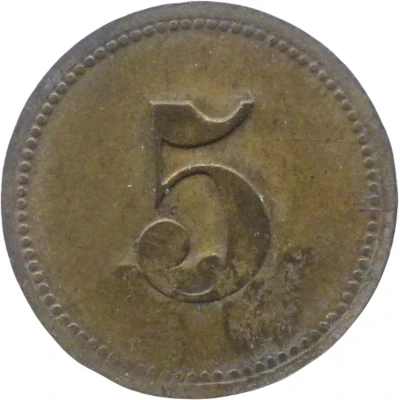 5 Pfennigs (Werth-Marke; Countermarked "WK") ND back