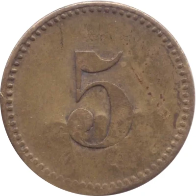 5 Pfennigs (Werth-Marke; Countermarked "WT") ND back