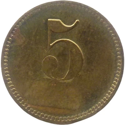 5 Pfennigs (Werth-Marke; Countermarked "W") ND back