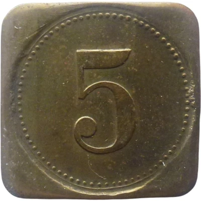 5 Pfennigs (Werth-Marke; Countermarked "Z") ND back