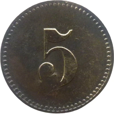 5 Pfennigs (Werth-Marke; Countermarked "✶") ND back