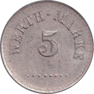 5 Pfennigs (Werth-Marke; Zinc; 17.7 mm) ND front