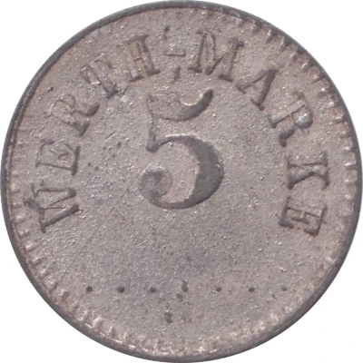 5 Pfennigs (Werth-Marke; Zinc; 18.3 mm) ND front