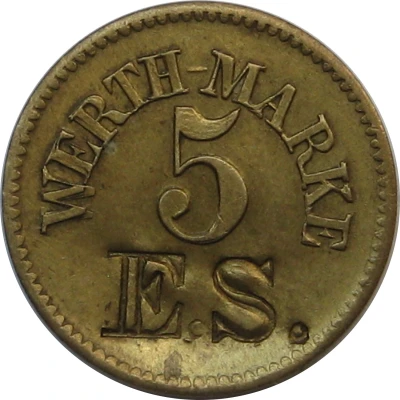 5 Pfennigs (Werth-Marke; countermarked "E.S.") ND front