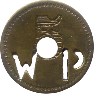 5 Pfennigs (Werth-Marke; with cutout "WP") ND front