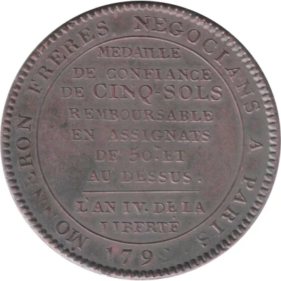 5 Sols Monneron Freres back