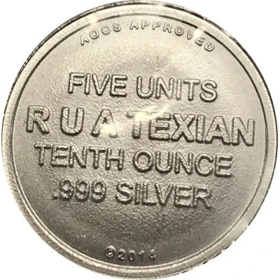 5 Units - ⅒ oz Silver Republic of Texas back