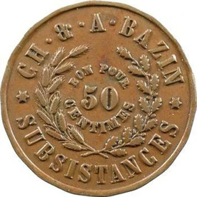 50 Centimes C.H. and. A. Bazin back