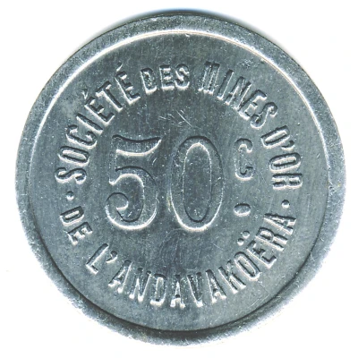 50 Centimes Société des Mines d'Or de l'Andavakoëra ND back