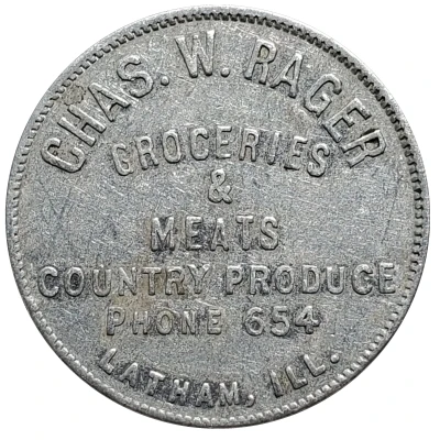 50 Cents - Chas. W. Rager (Latham, Illinois) ND front