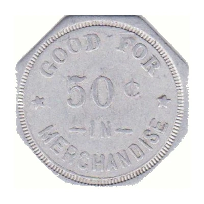 50 Cents - F.E. Brown (Crab Orchard, Nebraska) ND back