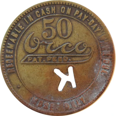 50 Cents - Killarney Smokeless Coal Co. (Killarney, West Virginia) ND back