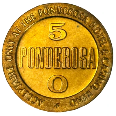 50 Cents - Ponderosa Hotel and Casino Reno, Nevada back
