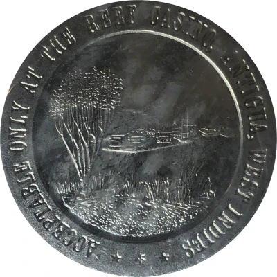 50 Cents Reef Casino gaming token, Antigua front