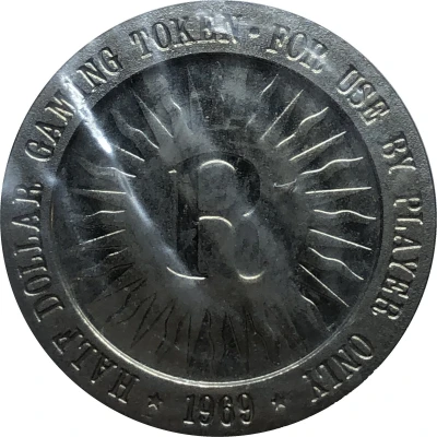 50 Cents Reef Casino gaming token, Antigua back