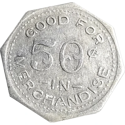 50 Cents - S. H. Jackson (Unionville, Missouri) ND back