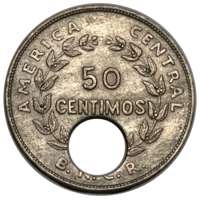 50 Céntimos Leprosarium Coinage back