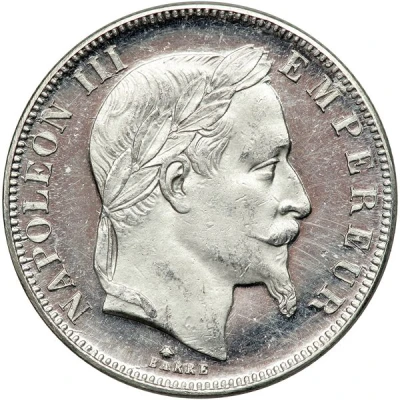 50 Francs - Napoleon III Platinum replica front