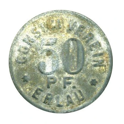 50 Pfennigs Consum Verein Erlau ND front