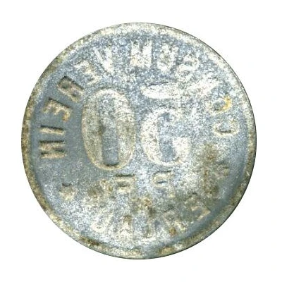 50 Pfennigs Consum Verein Erlau ND back