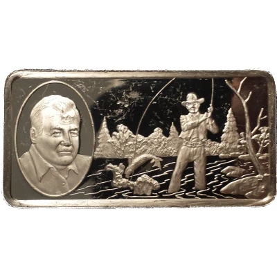 500 Grains Sterling Silver - The One Hundred Greatest American (#91 - Ernest Hemingway) ND front