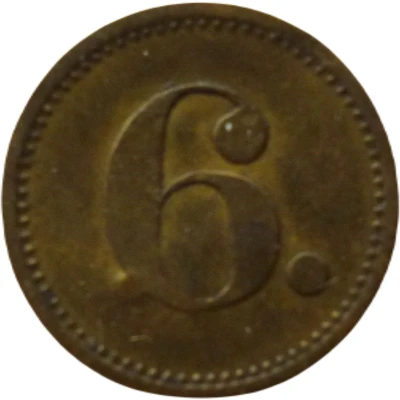 6 Pfennigs (Werth-Marke; Countermarked "B.") ND back