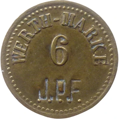6 Pfennigs (Werth-Marke; Countermarked "J.P.F") ND front